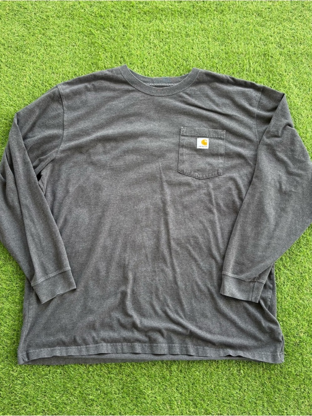 Carhartt Long Sleeve Pocket T-Shirt Gray 2XL Original Fit